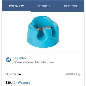 Blue Bumbo infant seat
